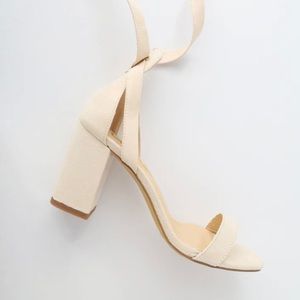 Lulu’s Airis Beige Wrap Heels